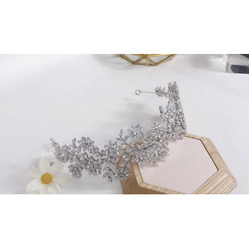 Hot Sale Elegant High Quality Flower Headband Wedding bridal zircon tiaras with cubic zirconia Tiaras